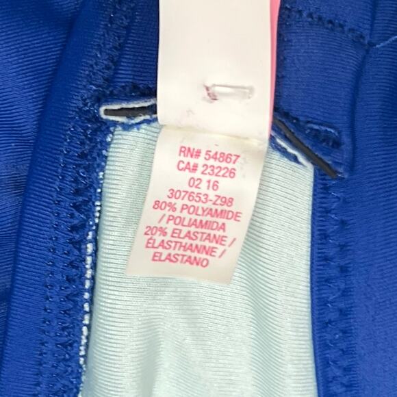 Victorias Secret The High Tie Halter Swim Top Womens 36DD Blue Ruffle Underwire - Picture 9 of 9